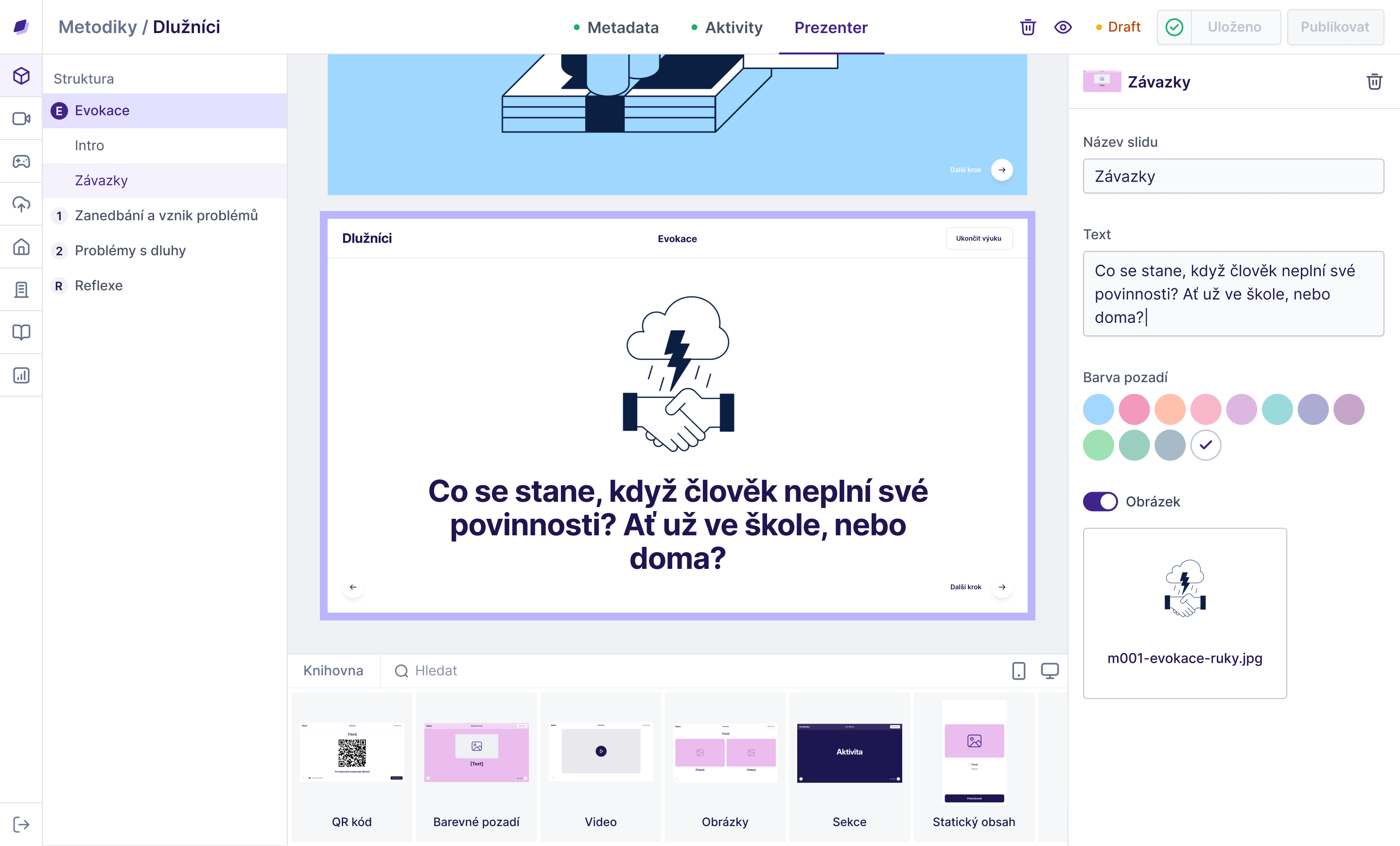 Slide editor in the CMS