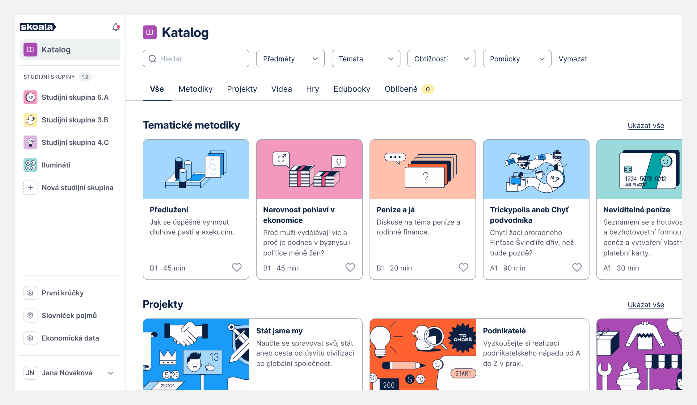 Skoala LMS interface