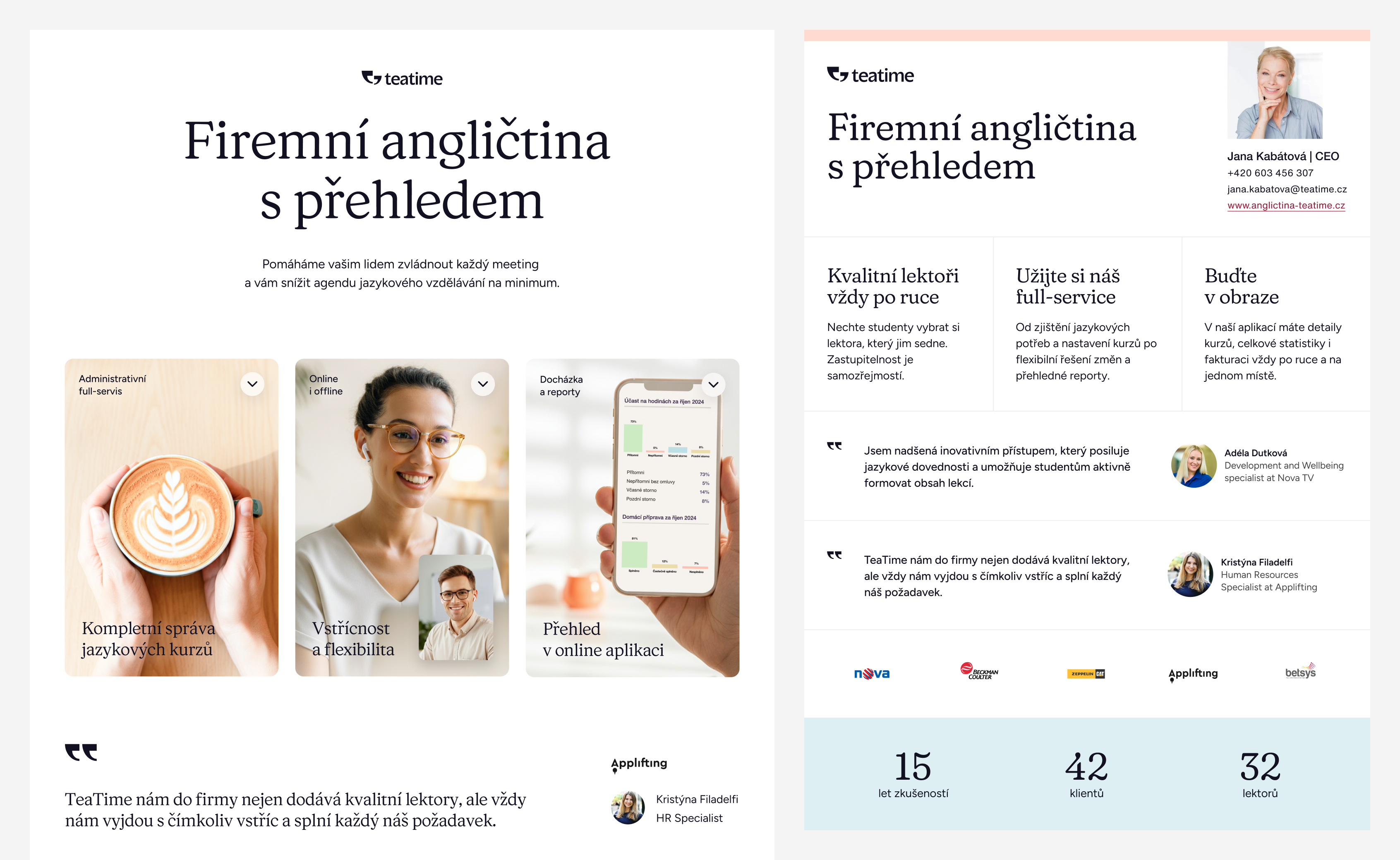 TeaTime website and one-pager